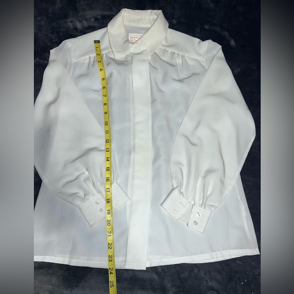 Pendleton Country Sophisticates VTG Made in USA White Cream Top Size 10 - Picture 7 of 8